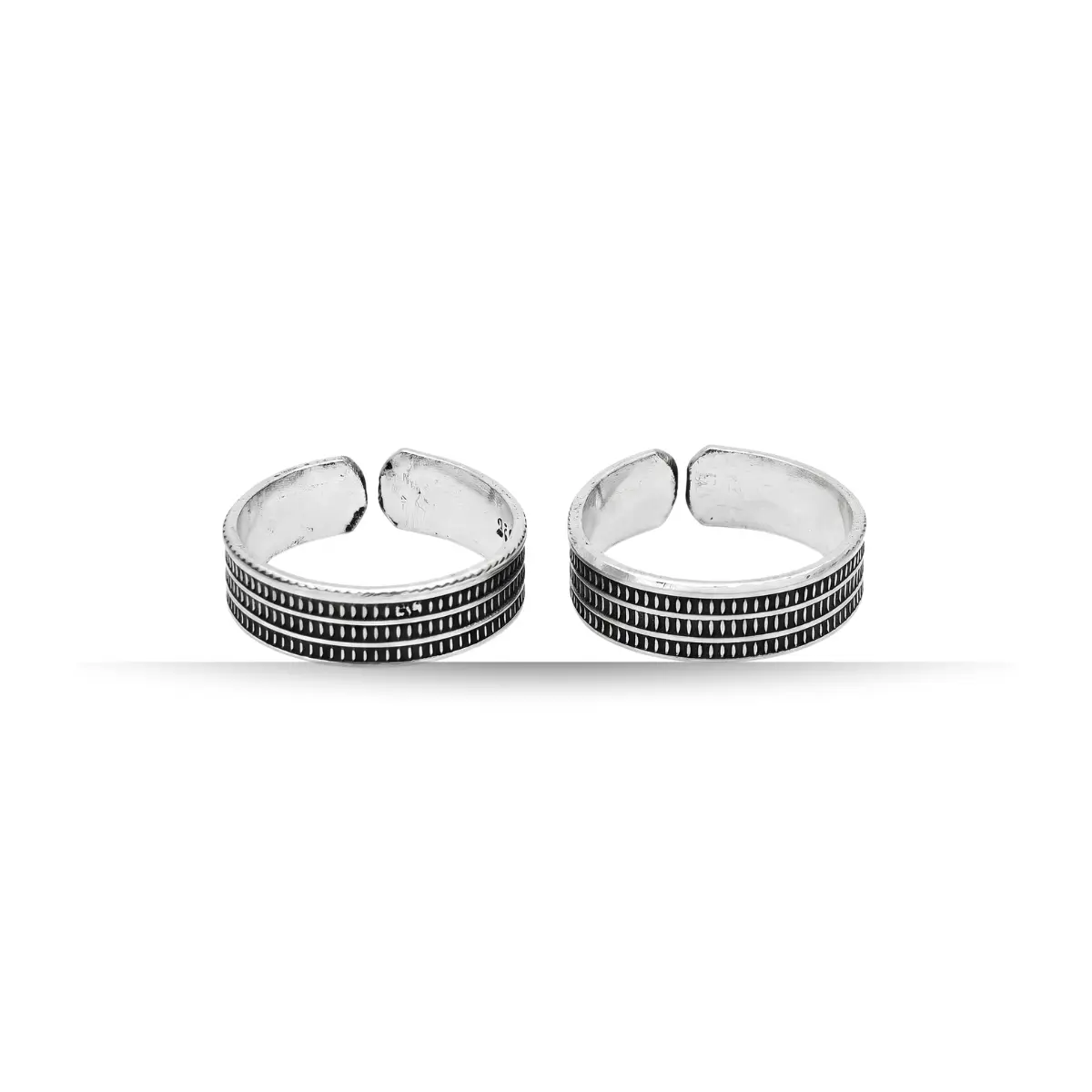 925 Sterling Silver Toe Ring Pair Of 1 Traditional Pattern Design For Women